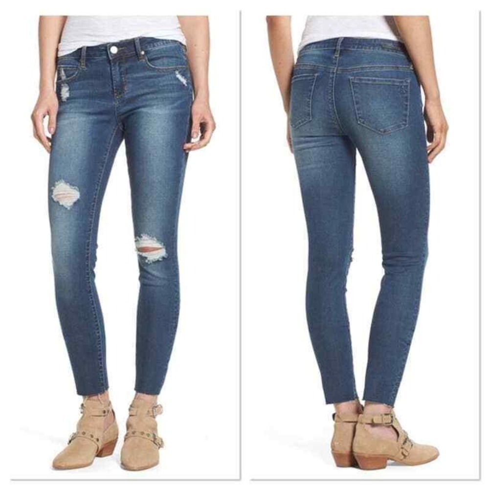 Articles Of Society Jeans Women's 27 Distressed Stretch Sarah Broken Stone Wash